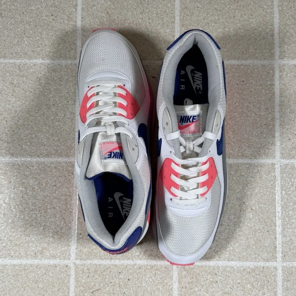 Nike Air Max 90 Womens Sneakers White Pink Blue Size 14.5W / 13M CT1887-100